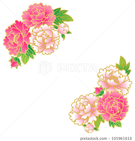 牡丹花角框 105961818