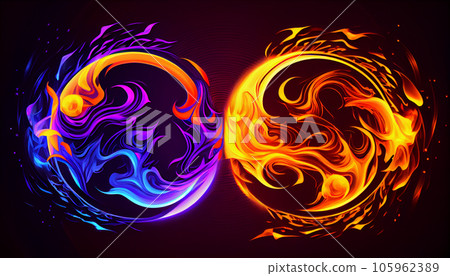 Generative AI, Radiant Rhapsody: Abstract Background with Two Vibrant Colors 105962389
