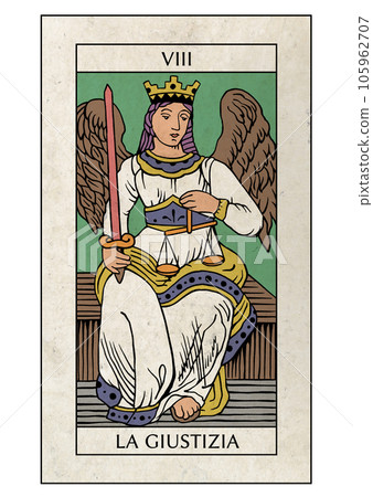 Marseille Tarot Major Arcana 8 Justice Marseille Tarot Major Arcana 8 Justice 105962707