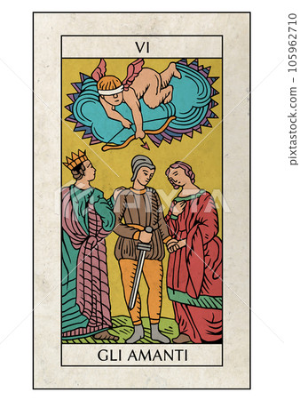 Marseille version tarot 6 lovers of the major arcana 105962710
