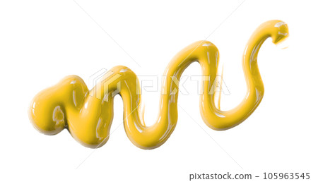 Yellow watercolor drop zigzag isolated on white background. 105963545