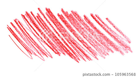 Red pencil strokes isolated on white background. Red pencil strokes isolated on white background. 105963568