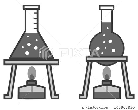 Illustration of a Science Experiment Heating a Liquid in a Glass Flask Illustration of a Science Experiment Heating a Liquid in a Glass Flask 105963830