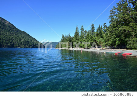 Tranquil summer afternoon on Lake Crescent in Olympic National Park, Washington. 105963993