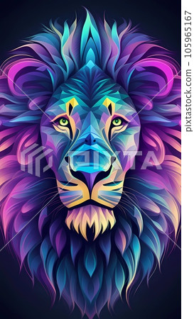 Poster of glowing lion head 105965167