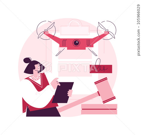 Drone flying regulations abstract concept vector illustration. Drone flying rules, quadcopter regulations, autonomous aircraft use limitations, unmanned air transport law abstract metaphor. Drone flying regulations abstract concept vector illustration. Drone flying rules, quadcopter regulations, autonomous aircraft use limitations, unmanned air transport law abstract metaphor. 105966029
