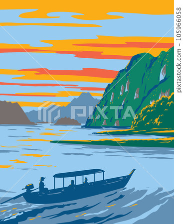 Khao Sok National Park in Surat Thani Province Thailand WPA Art Deco Poster 105966058
