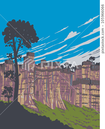 Pha Chor in Mae Wang National Park Chiang Mai Thailand WPA Art Deco Poster 105966066