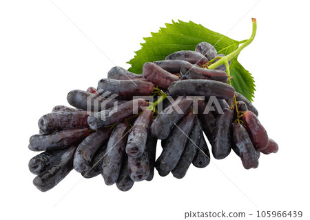 Sweet black sapphire grapes on a white background 105966439