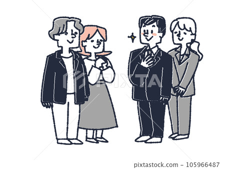 可靠的婚禮大廳工作人員和策劃師的插圖 105966487