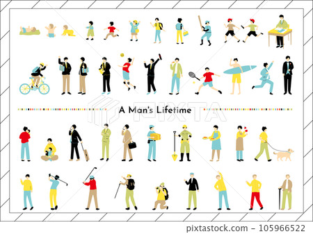 A man's life life stage material collection 105966522