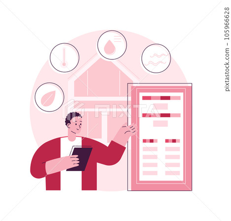 Air quality monitor abstract concept vector illustration. Indoor monitoring system, smart home detectors, air filtering, improve the air quality, sensor measuring pollution abstract metaphor. 105966628