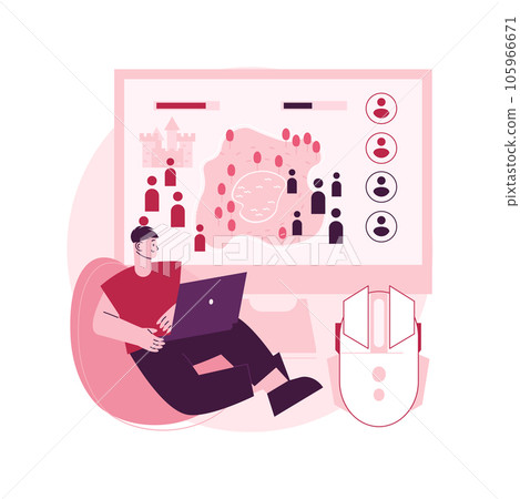 Strategy online games abstract concept vector illustration. Pc games, real-time multiplayer warfare, mobile strategy game, mouse MMOG, browser RPG, massive online multiplayer abstract metaphor. Strategy online games abstract concept vector illustration. Pc games, real-time multiplayer warfare, mobile strategy game, mouse MMOG, browser RPG, massive online multiplayer abstract metaphor. 105966671