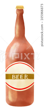 水彩畫的啤酒瓶插圖 105966873