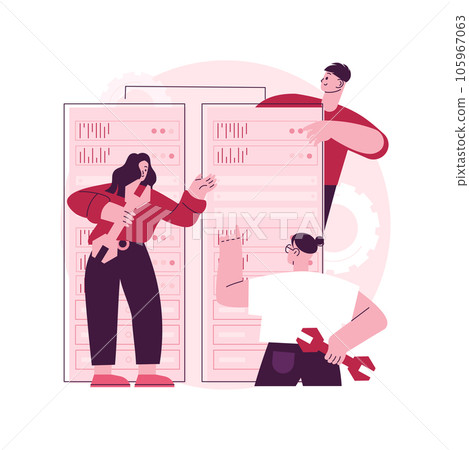 Big data engineering abstract concept vector illustration. Software engineering, massive data operation, big data architecture, database technology, large processing systems abstract metaphor. 105967063