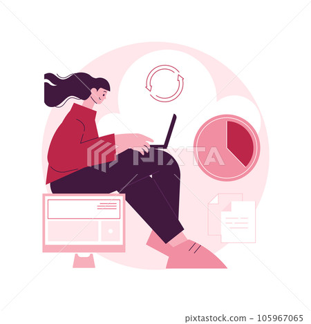 Automatic backup abstract concept vector illustration. Data recovery service, automatic document saving, information backup, mobile phone synchronization, external drive storage abstract metaphor. 105967065