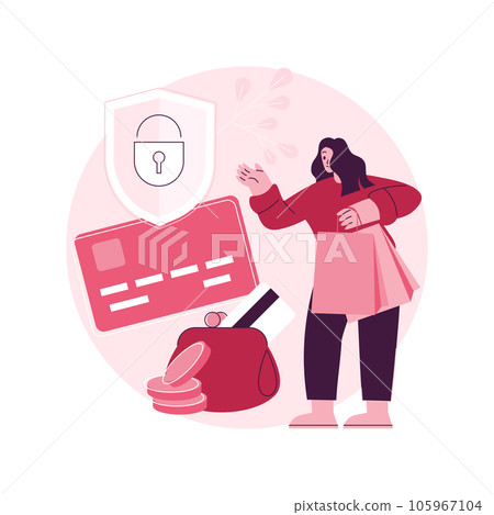 Debit card abstract concept vector illustration. Online payment, plastic money, bank issued card, internet shopping, money secure saving, cardholder information, debit account abstract metaphor. Debit card abstract concept vector illustration. Online payment, plastic money, bank issued card, internet shopping, money secure saving, cardholder information, debit account abstract metaphor. 105967104