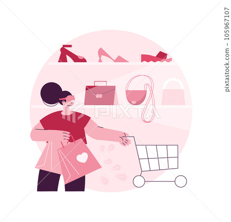 Smart retail abstract concept vector illustration. Smart store, retail innovative solution, IoT, VR concept store, shopping experience, customer preference, buyer behavior abstract metaphor. 105967107
