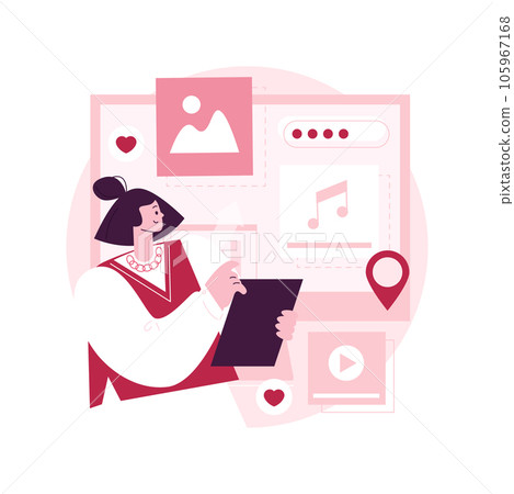 Content aggregator abstract concept vector illustration. Aggregator software, best media content in one place, selected texts for resale, aggregation tools, business model abstract metaphor. 105967168