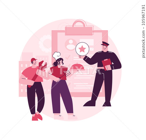 Alternative civilian service abstract concept vector illustration. Alternative conscription, non-military service, substitution for army, civilian work, government organization abstract metaphor. Alternative civilian service abstract concept vector illustration. Alternative conscription, non-military service, substitution for army, civilian work, government organization abstract metaphor. 105967191