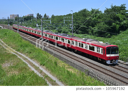 Access express train running on the Hokuso Line bound for Narita Airport, Keikyu 1000 series, Hokuso Line Shirai to Nishi Shirai 105967192
