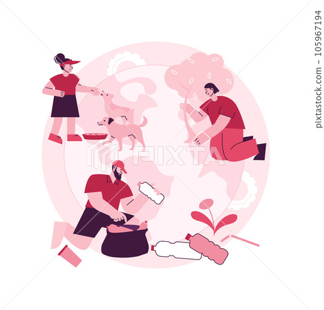 Volunteering abstract concept vector illustration. Volunteer project, community service, altruistic job activity, volunteering for animal shelter, non-profit social organization abstract metaphor. Volunteering abstract concept vector illustration. Volunteer project, community service, altruistic job activity, volunteering for animal shelter, non-profit social organization abstract metaphor. 105967194