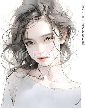 美麗姐姐的水彩風格插圖(生成AI) 美麗姐姐的水彩風格插圖(生成AI) 105967328