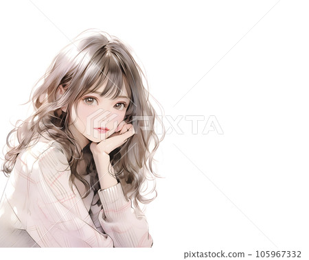 美麗姐姐的水彩風格插圖(生成AI) 美麗姐姐的水彩風格插圖(生成AI) 105967332