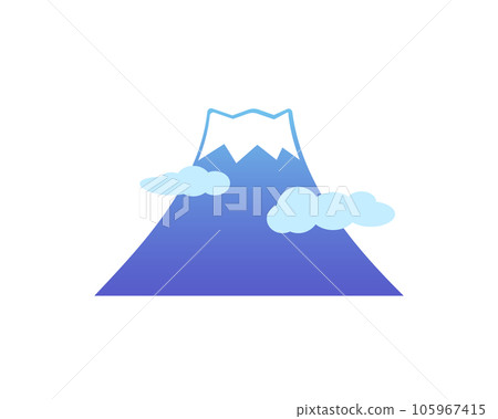 雲飄飄的富士山簡單插畫 雲飄飄的富士山簡單插畫 105967415