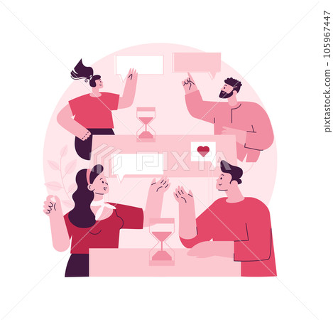 Blind date abstract concept vector illustration. Speed dating, online blind date service, first impression, surprise meeting, relationship search, single people, get coupled abstract metaphor. Blind date abstract concept vector illustration. Speed dating, online blind date service, first impression, surprise meeting, relationship search, single people, get coupled abstract metaphor. 105967447