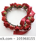 red rose wreath 105968155