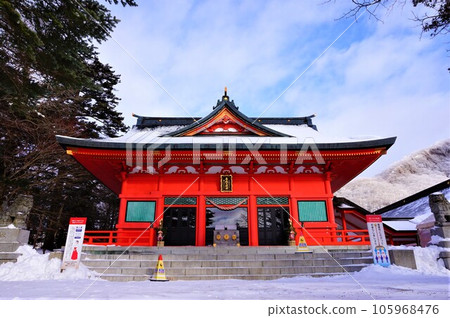 Akagi Shrine Worship Hall, Akagi Mountain, Gunma Prefecture, Ohora Akagi Shrine, Motomiya Akagi Shrine, Takuboku Tori Bridge, Winter Akagi Shrine Worship Hall, Akagi Mountain, Gunma Prefecture, Ohora Akagi Shrine, Motomiya Akagi Shrine, Takuboku Tori Bridge, Winter 105968476