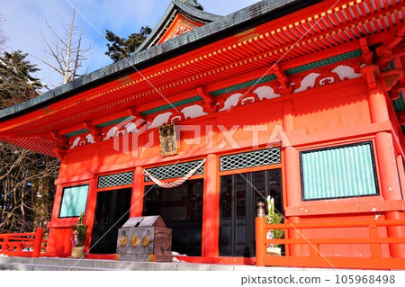 群馬縣赤城山赤城神社參拜殿,大原赤城神社,冬季 群馬縣赤城山赤城神社參拜殿,大原赤城神社,冬季 105968498