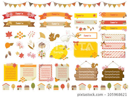 Cute autumn frame and illustration set Cute autumn frame and illustration set 105968621