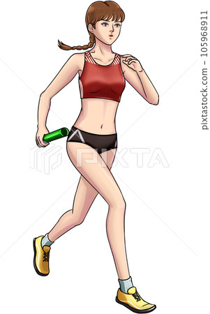women's relay race women's relay race 105968911