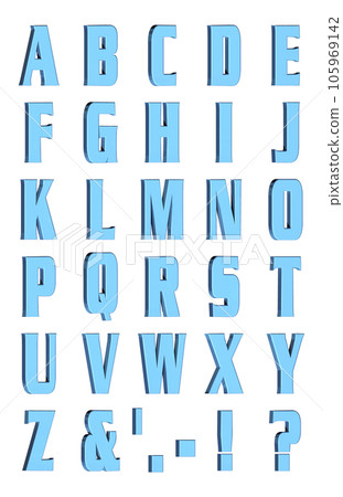 3D Font Pack 5 [Alphabet/cap/three-dimensional character/alphabet] blue, blue 105969142