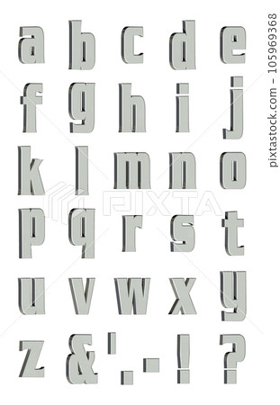 3D Font Pack 5 [Alphabet/sml/three-dimensional letters/alphabet] silver, silver 105969368