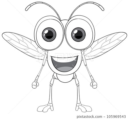 Happy fly cartoon character doodle 105969543