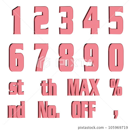 3D字體包5號【數字/立體字符/數字】紅色、紅色 105969719