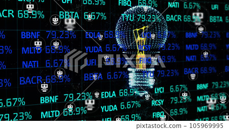 Image of light bulb and data processing Image of light bulb and data processing 105969995