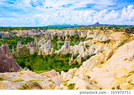Unique natural place in Cappadocia - Valley of Love, Turkiye. Unique natural place in Cappadocia - Valley of Love, Turkiye. 105970751