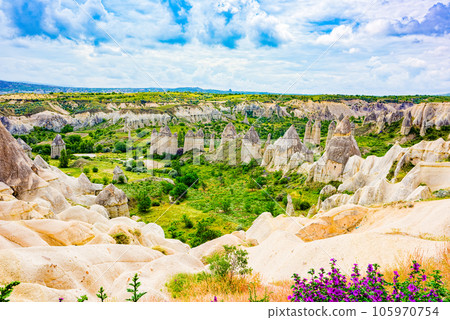 Unique natural place in Cappadocia - Valley of Love, Turkiye. 105970754