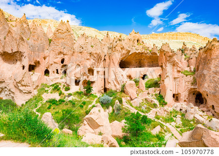 Unique natural place in Cappadocia-Zelve Open Air Museum. Turkiye. Unique natural place in Cappadocia-Zelve Open Air Museum. Turkiye. 105970778
