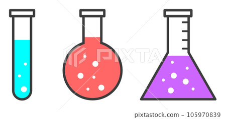 Illustration of a glass flask used for chemical and liquid experiments 105970839