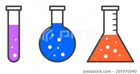 用於化學和液體實驗的玻璃燒瓶的插圖 105970840