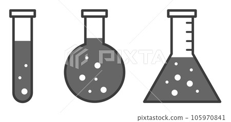 Illustration of a glass flask used for chemical and liquid experiments 105970841