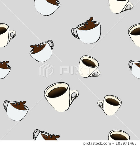 Coffee cup pattern seamless vector on grey background , coffee pattern seamless wallpaper Coffee cup pattern seamless vector on grey background , coffee pattern seamless wallpaper 105971465