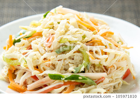 Kiriboshi radish sesame mayonnaise salad. 105971810