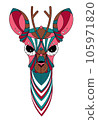 Vector image of a horned animal, consisting of geometric shapes according to the principle of the golden section. Cartoon. EPS 10 105971820