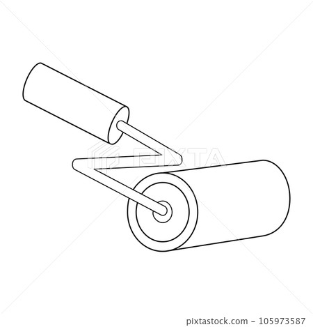 Paint roller outline on transparent background Paint roller outline on transparent background 105973587